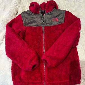 The North Face Kids Hot Pink and Gray Plush Jacket